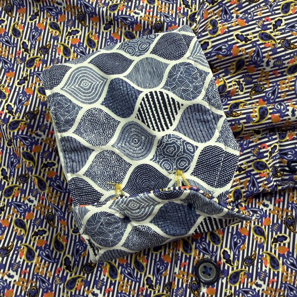 Robert Graham Tiburon Mens Small Classic Fit Paisley Striped Button Down‎ Shirt - Picture 5 of 11